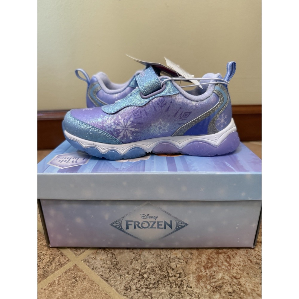 Toddler Girls' Disney Frozen Light Up Elsa & Anna Sneakers Size 8 NWB Shoes - Picture 9 of 10